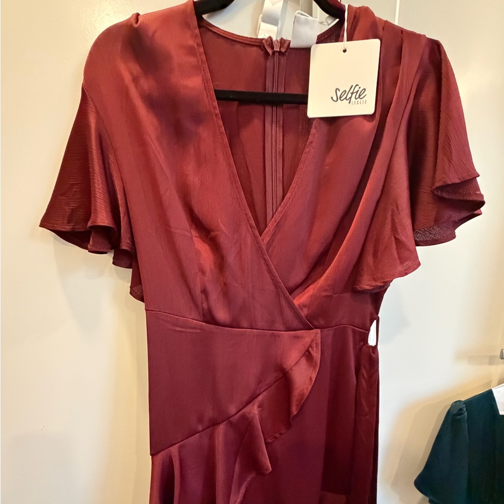 Selfie Leslie Burgundy Wrap Dress